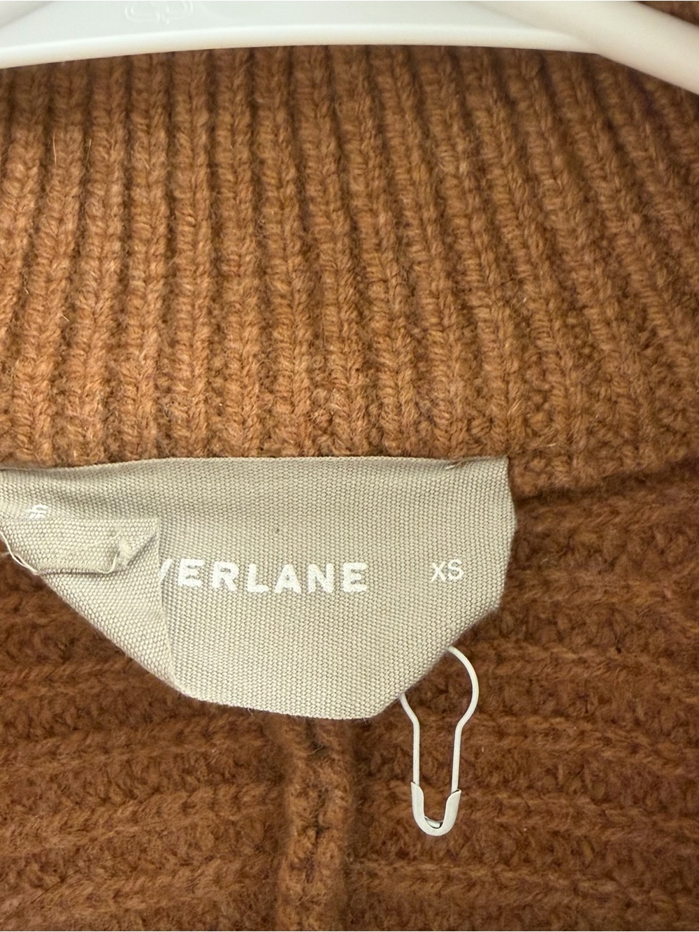 Everlane Zip-Neck Ribbed Sweater in Chestnut - Picture 3 of 4